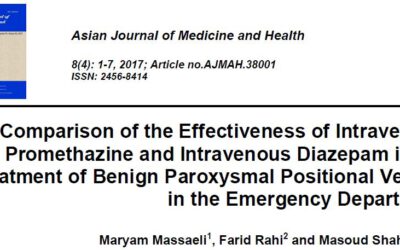 انتشار مقاله مقایسه اثر پرومتازین و دیازپام وریدی در درمان سرگیجه وضعیتی حمله خوش خیم در بخش اورژانس