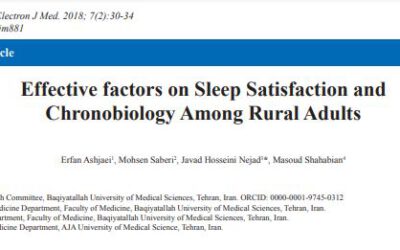 مقاله فاکتورهای موثر بر کیفیت خواب افراد بالغ روستایی